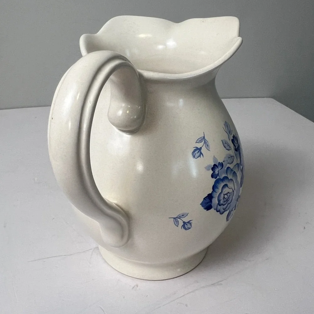 Cottagecore Ceramic Pitcher Home Decor Large Floral Farmhouse Homestead Ranch